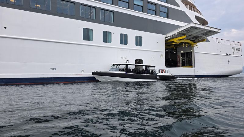 viking octantis with special operations boat on great lakes cruise