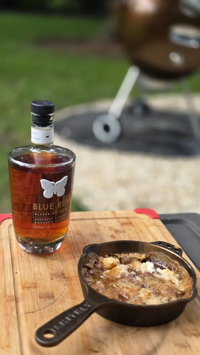 grilled bourbon peach cobbler recipe